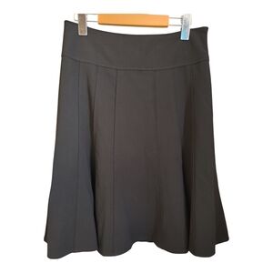 Vintage Black Knee-Length Pleated A-Line Skirt